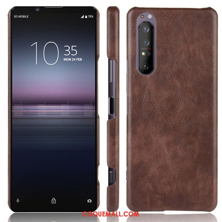 Étui Sony Xperia 1 Ii Modèle Fleurie Difficile Protection, Coque Sony Xperia 1 Ii Tendance Litchi