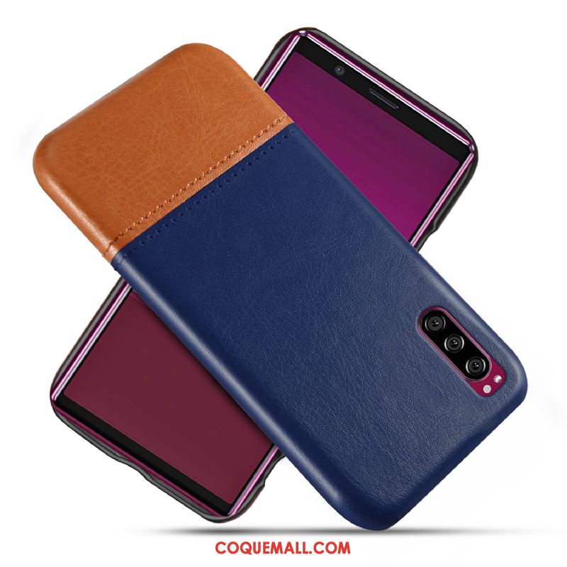 Étui Sony Xperia 1 Ii Personnalité Cuir Qualité, Coque Sony Xperia 1 Ii Protection Bleu