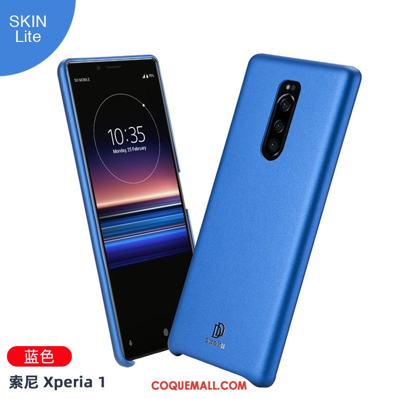 Étui Sony Xperia 1 Incassable Tout Compris Similicuir, Coque Sony Xperia 1 Téléphone Portable Bleu