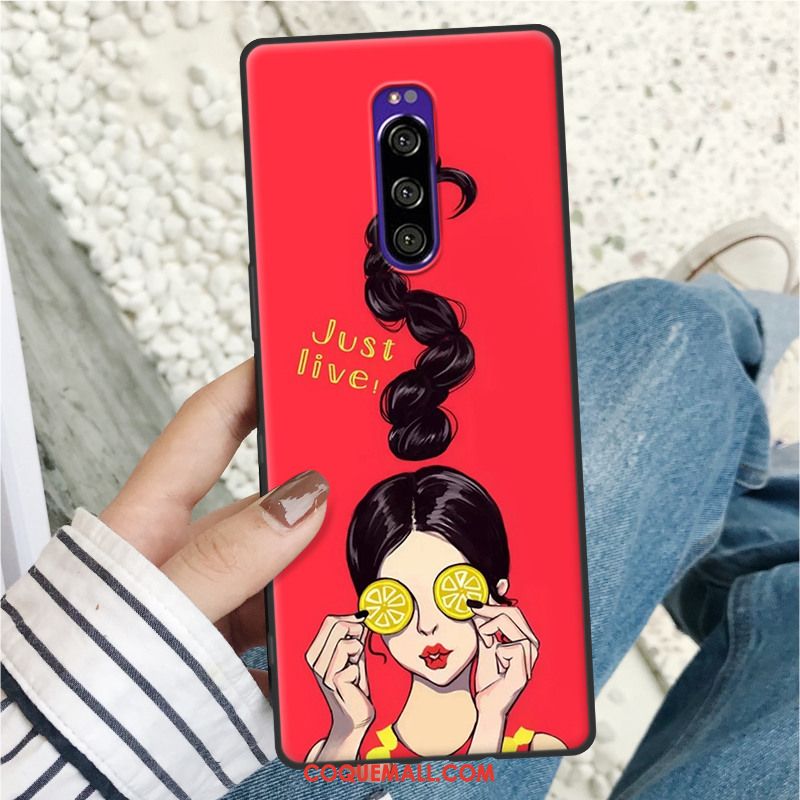 Étui Sony Xperia 1 Net Rouge Téléphone Portable Tout Compris, Coque Sony Xperia 1 Silicone Incassable