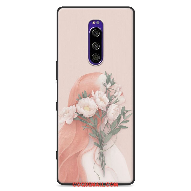 Étui Sony Xperia 1 Peinture Bleu Tout Compris, Coque Sony Xperia 1 Téléphone Portable Incassable