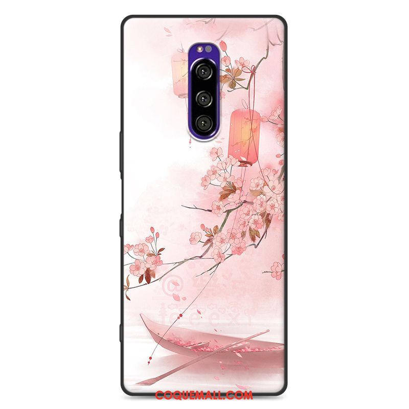 Étui Sony Xperia 1 Silicone Vent Ornements Suspendus, Coque Sony Xperia 1 Fluide Doux Nouveau