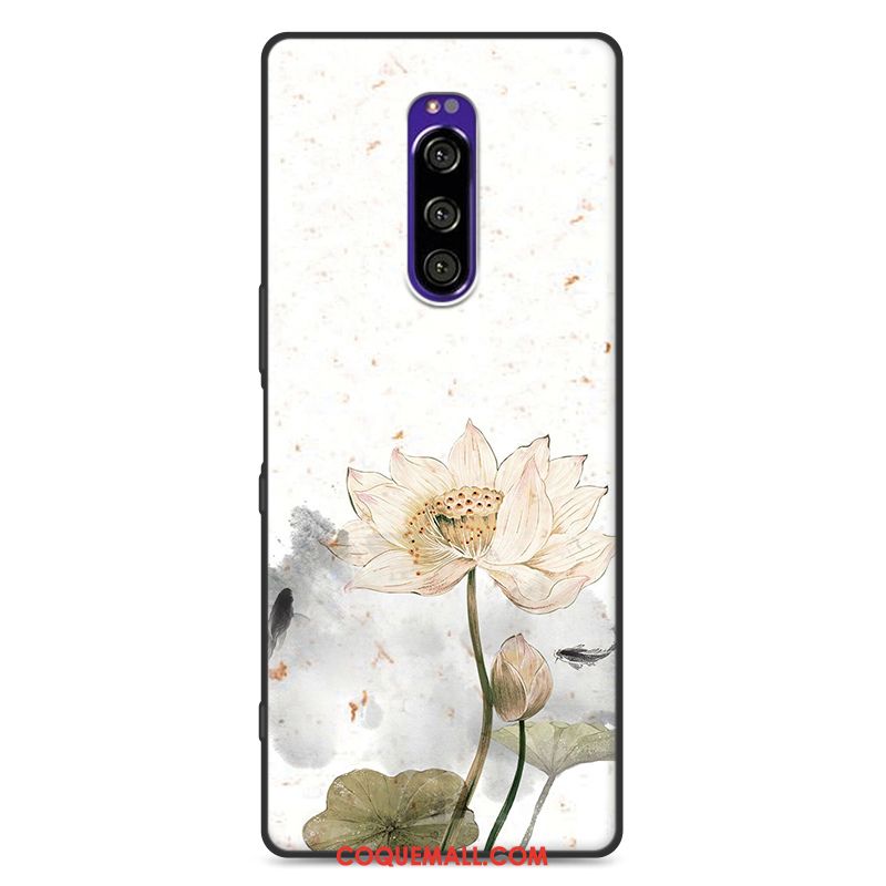 Étui Sony Xperia 1 Silicone Vent Ornements Suspendus, Coque Sony Xperia 1 Fluide Doux Nouveau