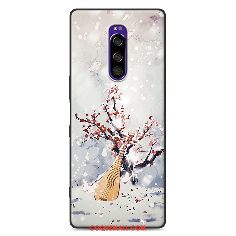 Étui Sony Xperia 1 Silicone Vent Ornements Suspendus, Coque Sony Xperia 1 Fluide Doux Nouveau