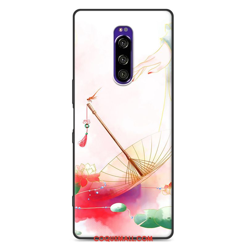 Étui Sony Xperia 1 Silicone Vent Ornements Suspendus, Coque Sony Xperia 1 Fluide Doux Nouveau