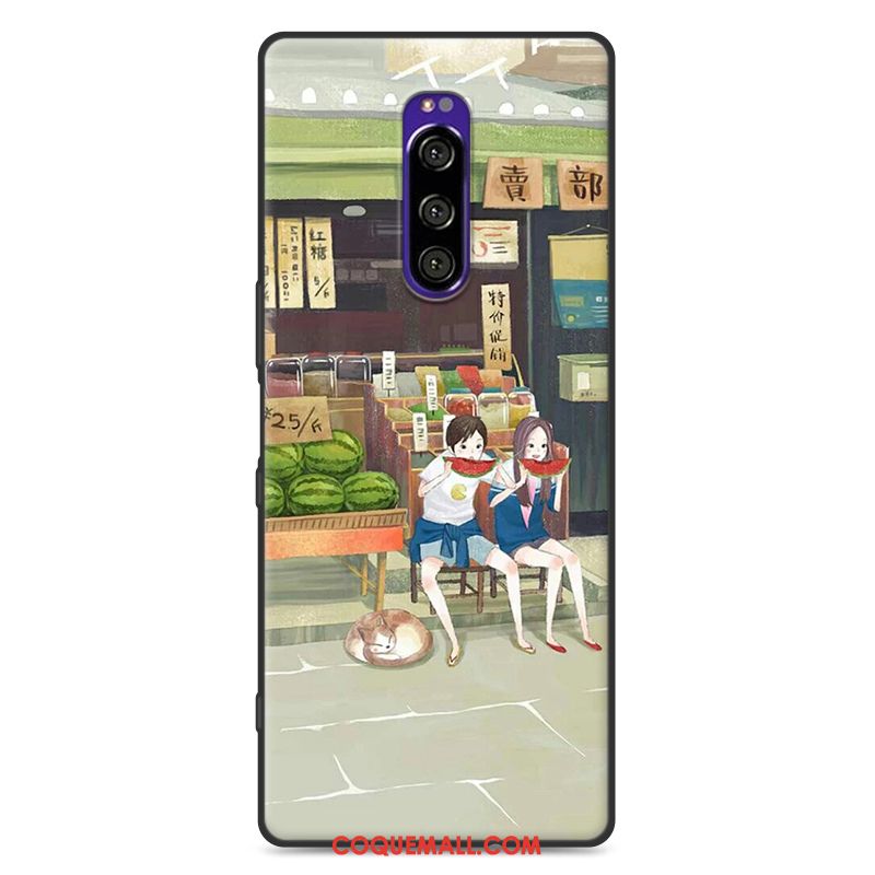 Étui Sony Xperia 1 Tout Compris Téléphone Portable Art, Coque Sony Xperia 1 Personnalité Noir