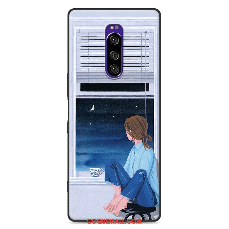 Étui Sony Xperia 1 Tout Compris Téléphone Portable Art, Coque Sony Xperia 1 Personnalité Noir