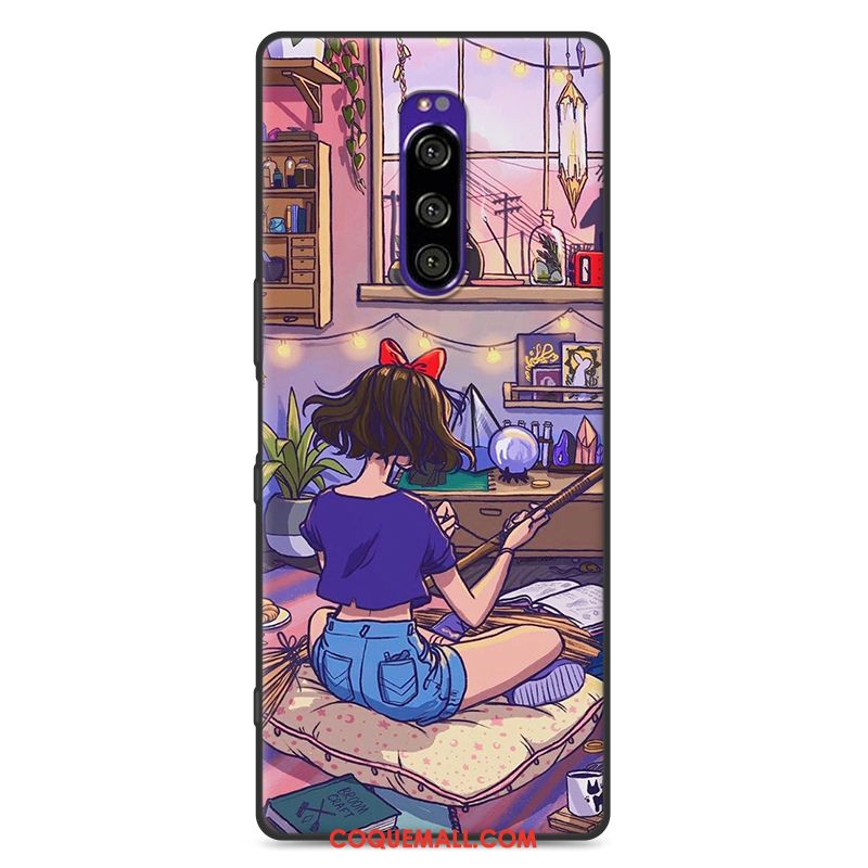 Étui Sony Xperia 1 Tout Compris Téléphone Portable Art, Coque Sony Xperia 1 Personnalité Noir