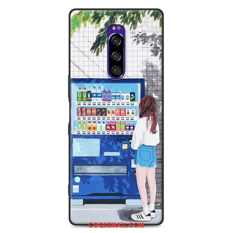 Étui Sony Xperia 1 Tout Compris Téléphone Portable Art, Coque Sony Xperia 1 Personnalité Noir