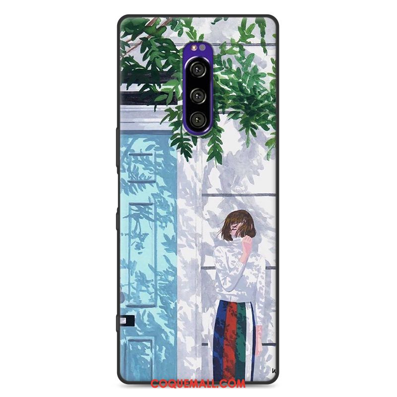 Étui Sony Xperia 1 Tout Compris Téléphone Portable Art, Coque Sony Xperia 1 Personnalité Noir