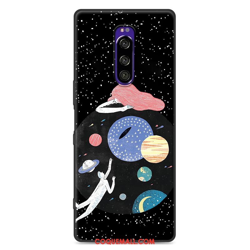 Étui Sony Xperia 1 Tout Compris Téléphone Portable Art, Coque Sony Xperia 1 Personnalité Noir