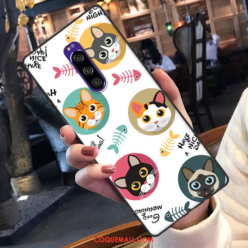 Étui Sony Xperia 1 Téléphone Portable Charmant Dessin Animé, Coque Sony Xperia 1 Protection Ornements Suspendus