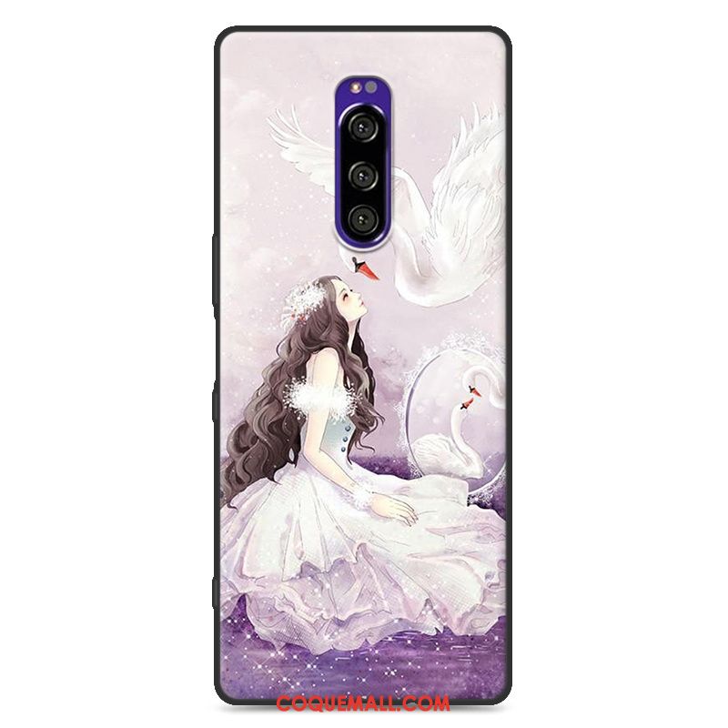 Étui Sony Xperia 1 Téléphone Portable Personnalité Vert, Coque Sony Xperia 1 Noir Fluide Doux