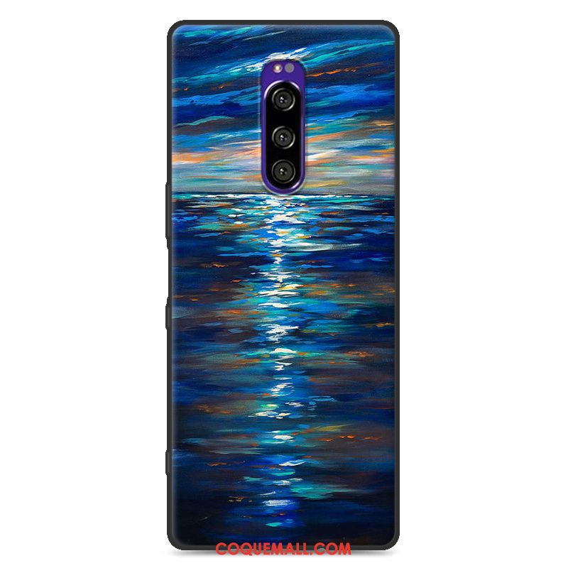 Étui Sony Xperia 1 Téléphone Portable Personnalité Vert, Coque Sony Xperia 1 Noir Fluide Doux