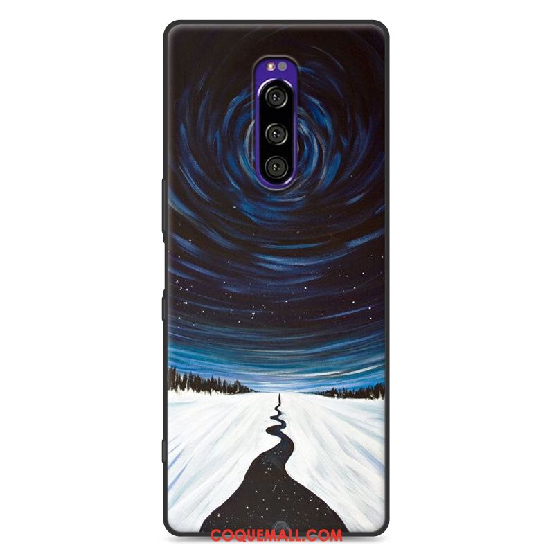 Étui Sony Xperia 1 Téléphone Portable Personnalité Vert, Coque Sony Xperia 1 Noir Fluide Doux