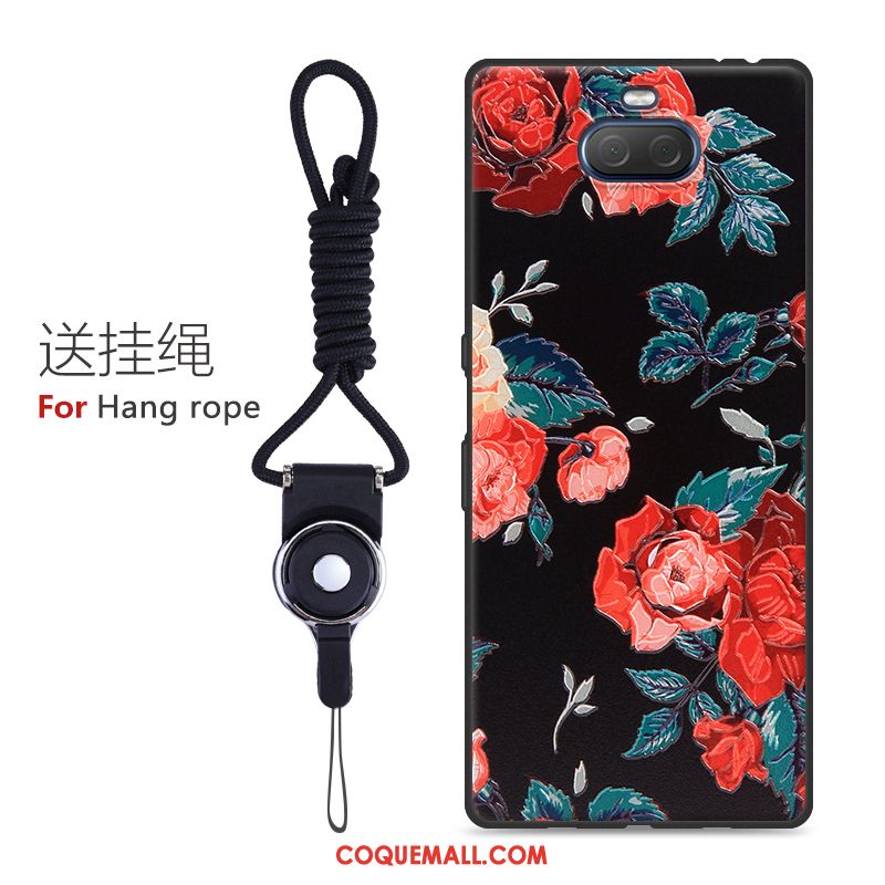 Étui Sony Xperia 10 Charmant Gaufrage Fluide Doux, Coque Sony Xperia 10 Dessin Animé Protection