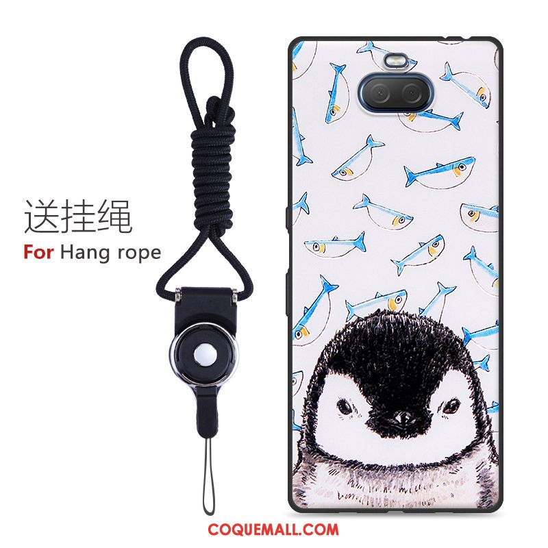 Étui Sony Xperia 10 Charmant Gaufrage Fluide Doux, Coque Sony Xperia 10 Dessin Animé Protection