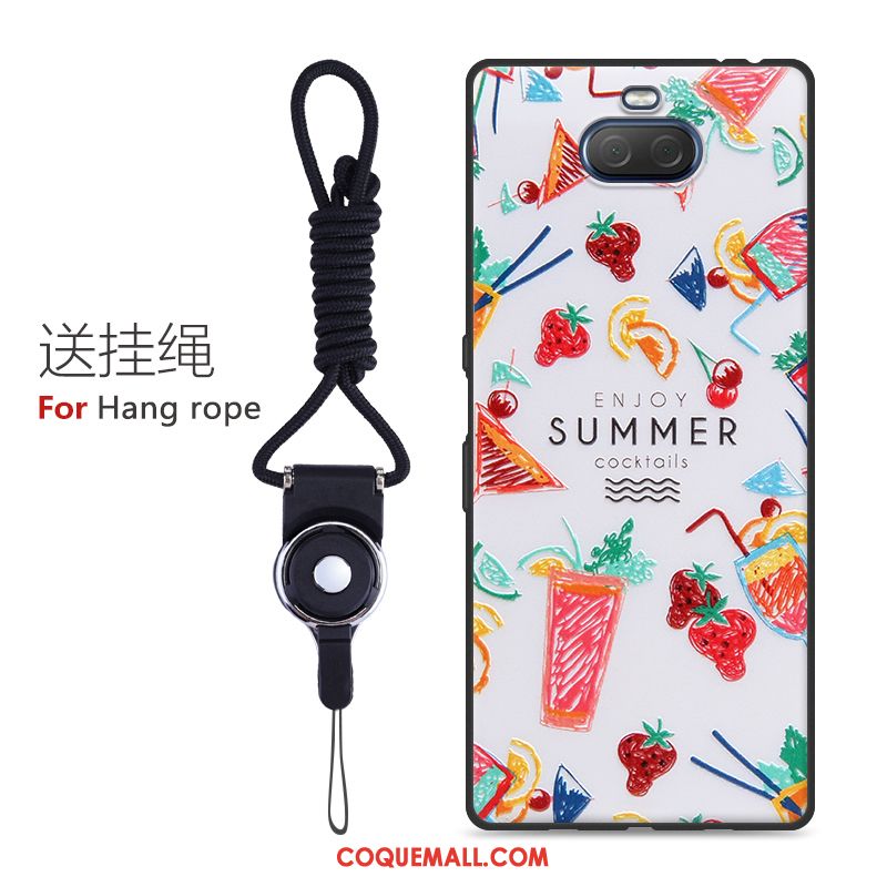 Étui Sony Xperia 10 Charmant Gaufrage Fluide Doux, Coque Sony Xperia 10 Dessin Animé Protection