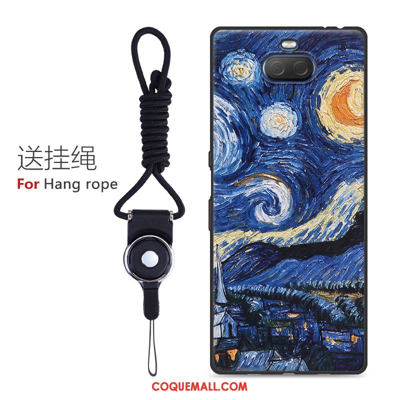 Étui Sony Xperia 10 Charmant Gaufrage Fluide Doux, Coque Sony Xperia 10 Dessin Animé Protection