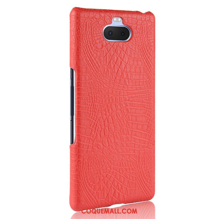 Étui Sony Xperia 10 Crocodile Modèle Protection Difficile, Coque Sony Xperia 10 Qualité Cuir Orange