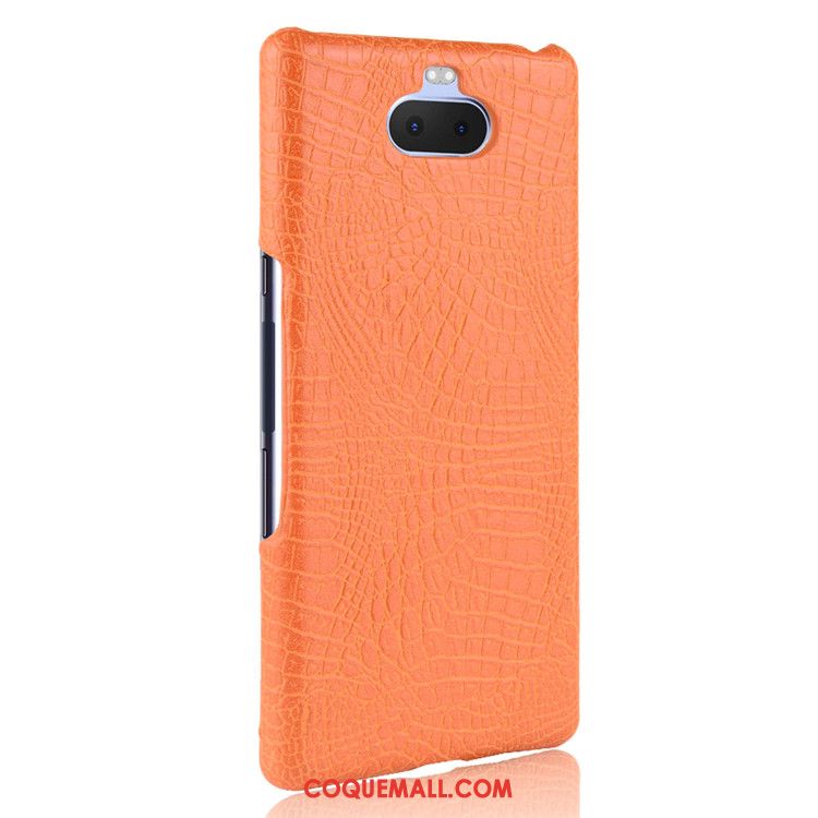 Étui Sony Xperia 10 Crocodile Modèle Protection Difficile, Coque Sony Xperia 10 Qualité Cuir Orange