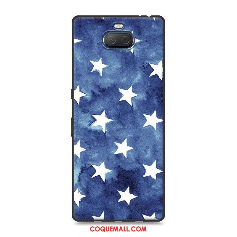 Étui Sony Xperia 10 Créatif Silicone Bleu, Coque Sony Xperia 10 Téléphone Portable Dessin Animé
