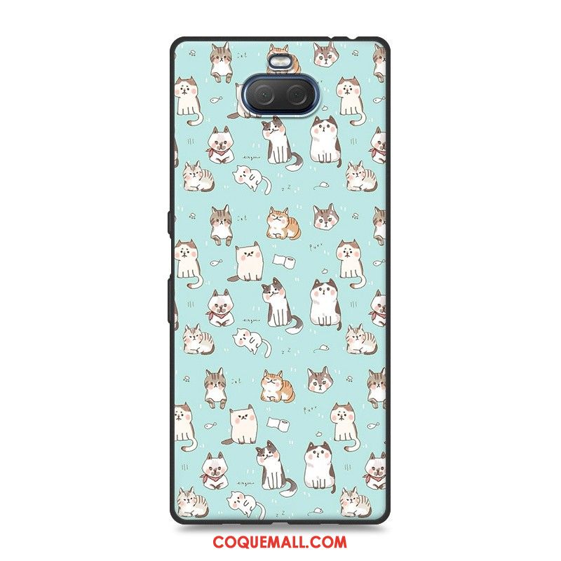 Étui Sony Xperia 10 Créatif Silicone Bleu, Coque Sony Xperia 10 Téléphone Portable Dessin Animé
