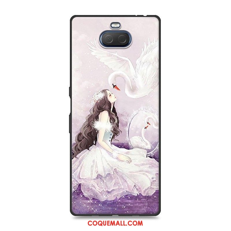 Étui Sony Xperia 10 Gris Fluide Doux Charmant, Coque Sony Xperia 10 Téléphone Portable Dessin Animé