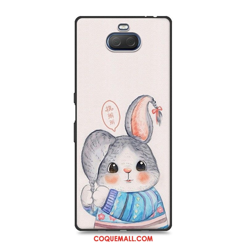 Étui Sony Xperia 10 Gris Fluide Doux Charmant, Coque Sony Xperia 10 Téléphone Portable Dessin Animé