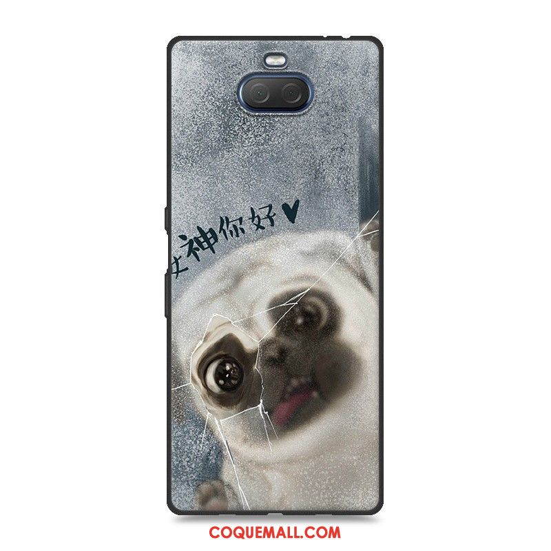 Étui Sony Xperia 10 Gris Fluide Doux Charmant, Coque Sony Xperia 10 Téléphone Portable Dessin Animé