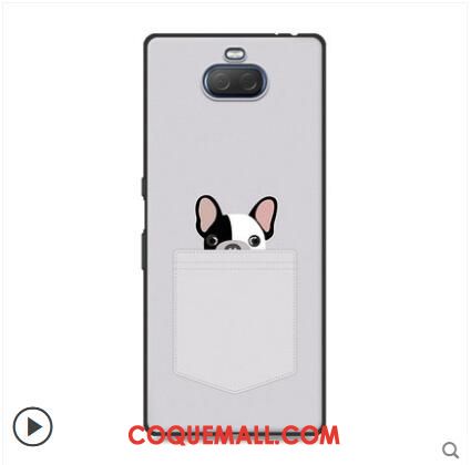 Étui Sony Xperia 10 Gris Fluide Doux Charmant, Coque Sony Xperia 10 Téléphone Portable Dessin Animé