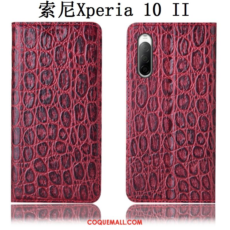 Étui Sony Xperia 10 Ii En Cuir Noir Téléphone Portable, Coque Sony Xperia 10 Ii Protection Incassable