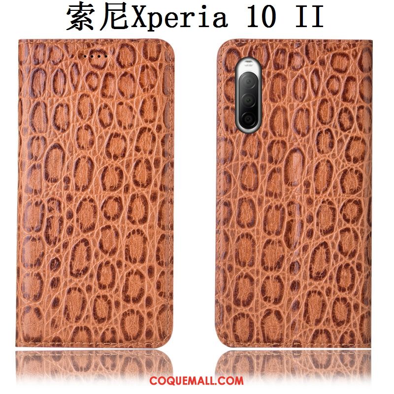 Étui Sony Xperia 10 Ii En Cuir Noir Téléphone Portable, Coque Sony Xperia 10 Ii Protection Incassable