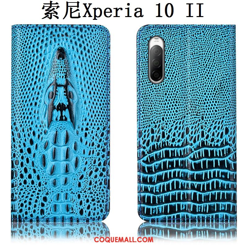 Étui Sony Xperia 10 Ii Incassable En Cuir Téléphone Portable, Coque Sony Xperia 10 Ii Protection Noir