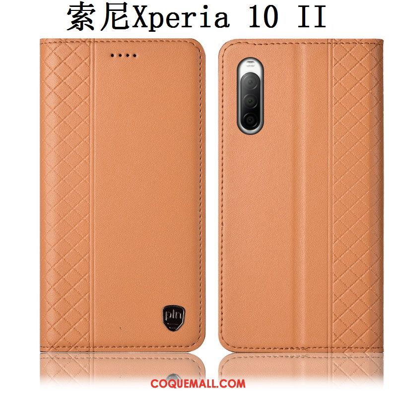 Étui Sony Xperia 10 Ii Incassable En Cuir Téléphone Portable, Coque Sony Xperia 10 Ii Protection Rouge