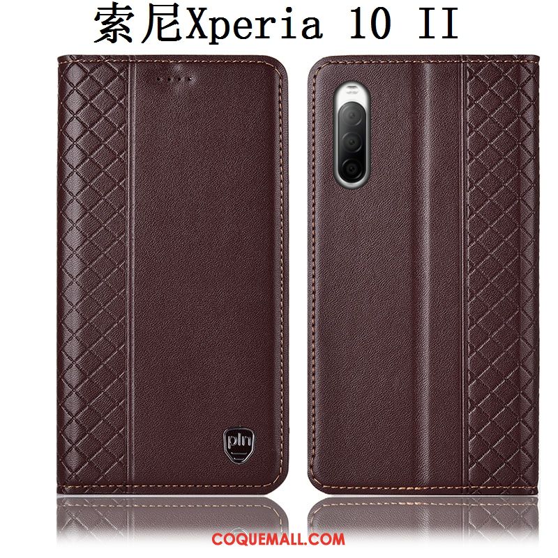 Étui Sony Xperia 10 Ii Incassable En Cuir Téléphone Portable, Coque Sony Xperia 10 Ii Protection Rouge