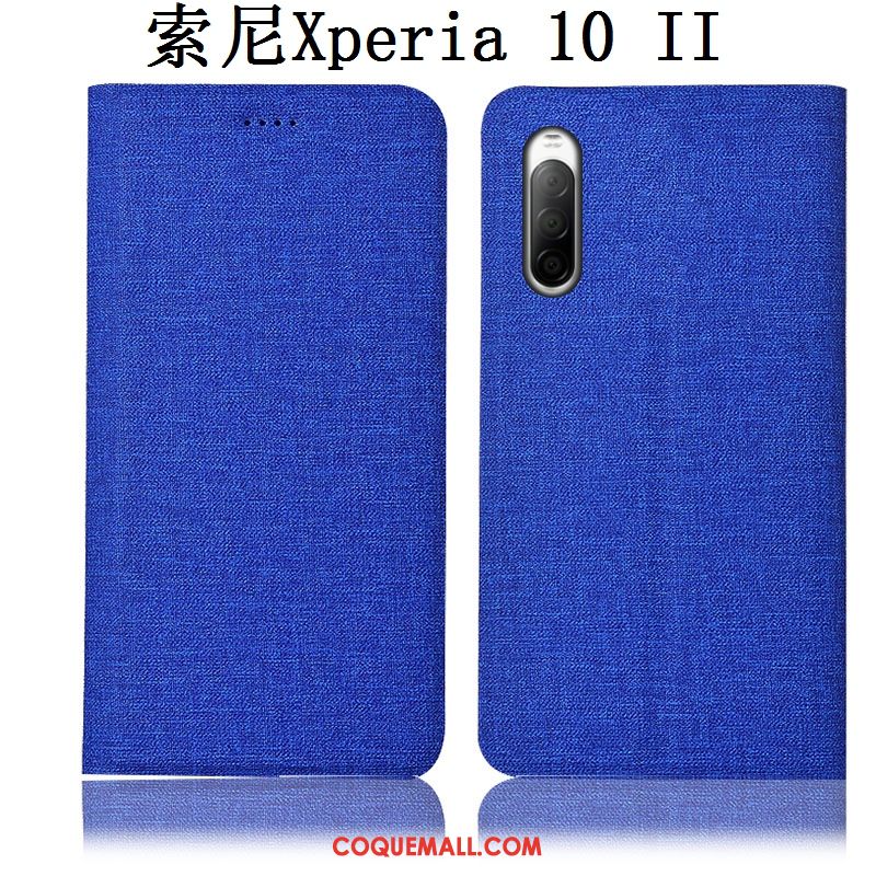 Étui Sony Xperia 10 Ii Incassable Protection Tout Compris, Coque Sony Xperia 10 Ii Lin En Cuir