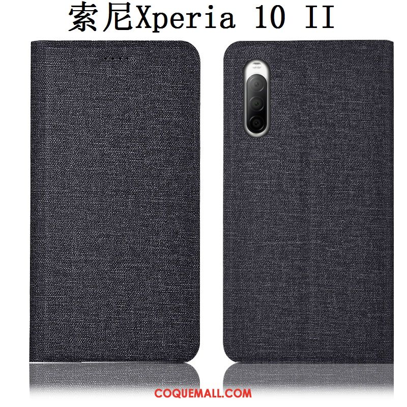 Étui Sony Xperia 10 Ii Incassable Protection Tout Compris, Coque Sony Xperia 10 Ii Lin En Cuir