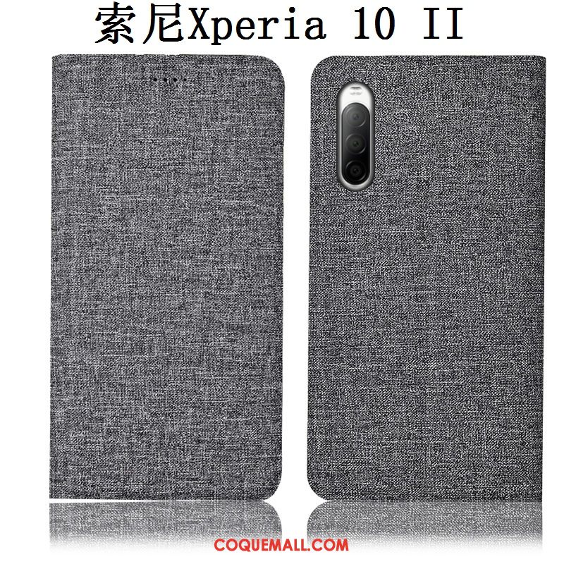 Étui Sony Xperia 10 Ii Incassable Protection Tout Compris, Coque Sony Xperia 10 Ii Lin En Cuir