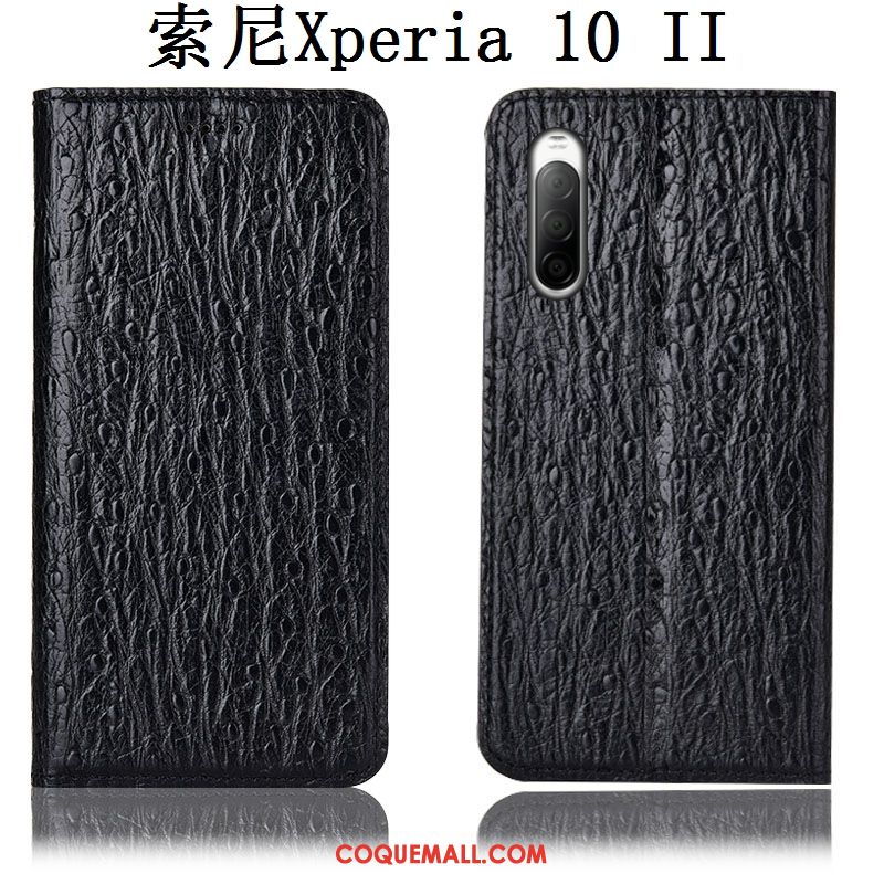 Étui Sony Xperia 10 Ii Modèle Fleurie Oiseau Tout Compris, Coque Sony Xperia 10 Ii Incassable Cuir Véritable Braun