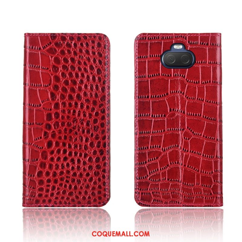 Étui Sony Xperia 10 Protection Fluide Doux Tout Compris, Coque Sony Xperia 10 En Cuir Crocodile