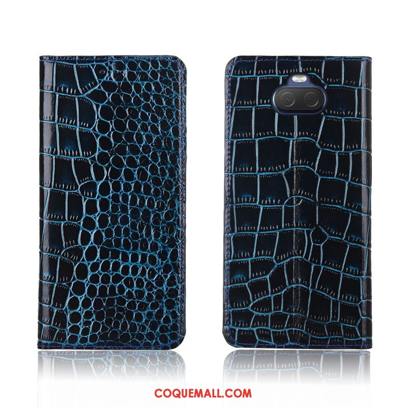 Étui Sony Xperia 10 Protection Fluide Doux Tout Compris, Coque Sony Xperia 10 En Cuir Crocodile