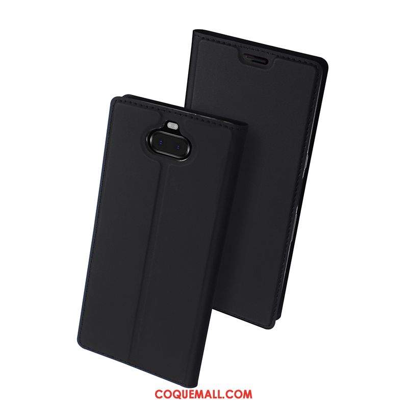 Étui Sony Xperia 10 Téléphone Portable Noir En Cuir, Coque Sony Xperia 10 Tendance Business