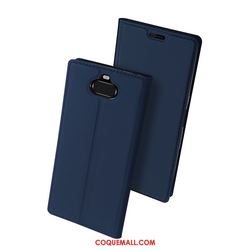 Étui Sony Xperia 10 Téléphone Portable Noir En Cuir, Coque Sony Xperia 10 Tendance Business