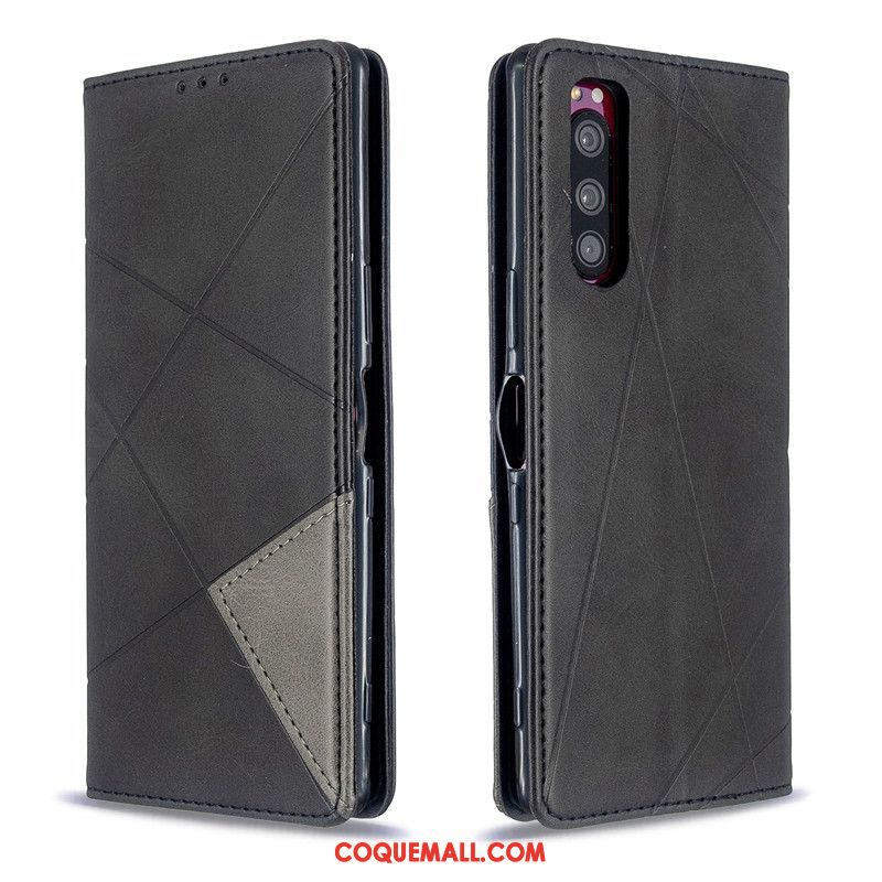 Étui Sony Xperia 5 Business Simple Protection, Coque Sony Xperia 5 En Cuir Ornements Suspendus