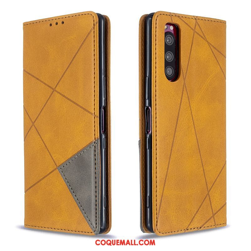 Étui Sony Xperia 5 Business Simple Protection, Coque Sony Xperia 5 En Cuir Ornements Suspendus