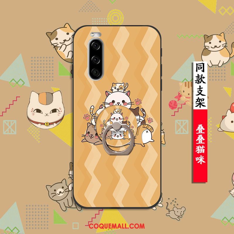 Étui Sony Xperia 5 Dessin Animé Charmant Silicone, Coque Sony Xperia 5 Chat Animal