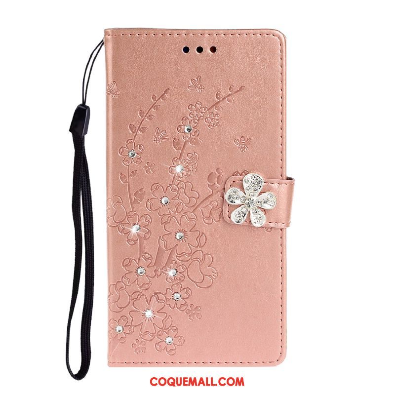 Étui Sony Xperia 5 En Cuir Fluide Doux Rose, Coque Sony Xperia 5 Prune Protection