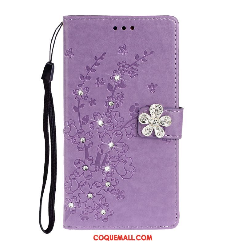 Étui Sony Xperia 5 En Cuir Fluide Doux Rose, Coque Sony Xperia 5 Prune Protection