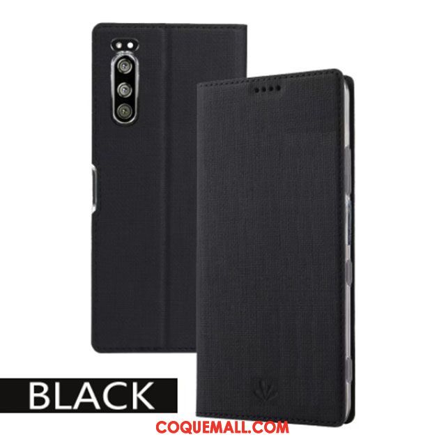 Étui Sony Xperia 5 Incassable Modèle Fleurie Support, Coque Sony Xperia 5 Carte Téléphone Portable